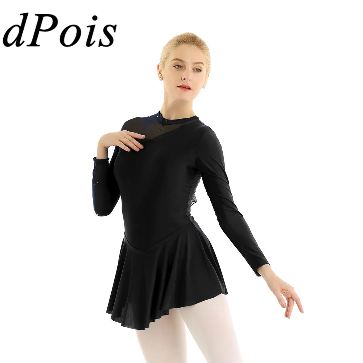 

Latin Dance Outfit Women Figure Ice Skating Skirt Female Ballet Dance Gymnastics Leotard Dress Ballerina Lyrical Praise Costumes