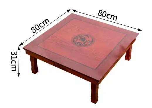 

Luxury Antique Home Furniture Desk for Dining Traditional Korean Low Table Square 80X80cm Korean Floor Table with Folding Legs