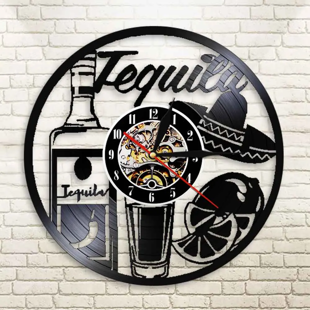 Виниловые настенные часы Dringking для напитков с текилой винтажные питьевой бар
