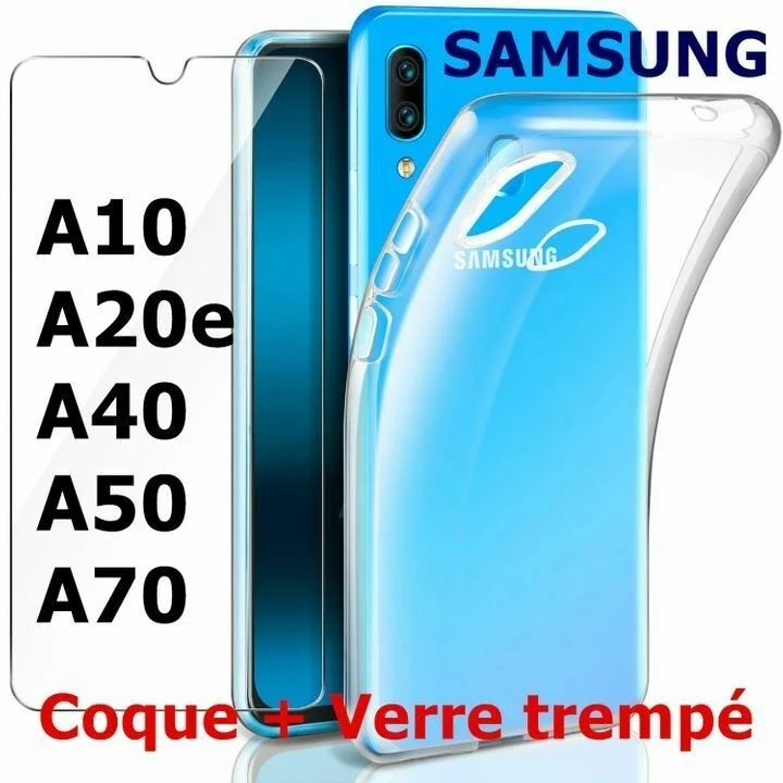 

Verre Tremp Pour For Samsung A10 A20 A40 A50 A70 A80 + Coque Etui Ultra Mince