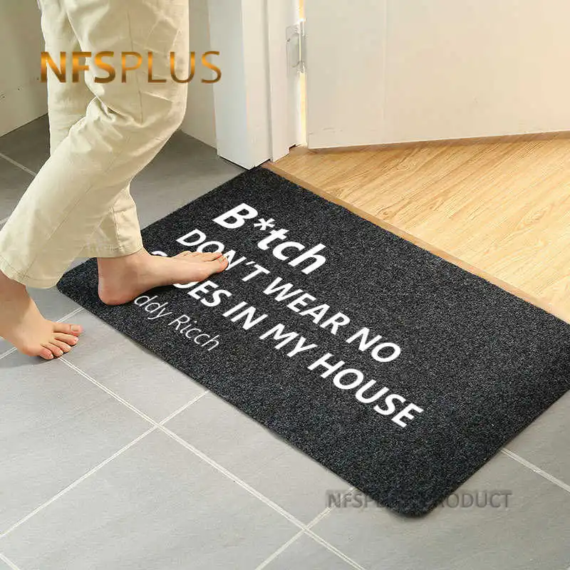 

Front Door Mat Entrance Doormat 40x60cm Polyester Fiber Waterproof Shoes Clean Mat Carpet Rubber Anti-Slip Floor Mat Rugs