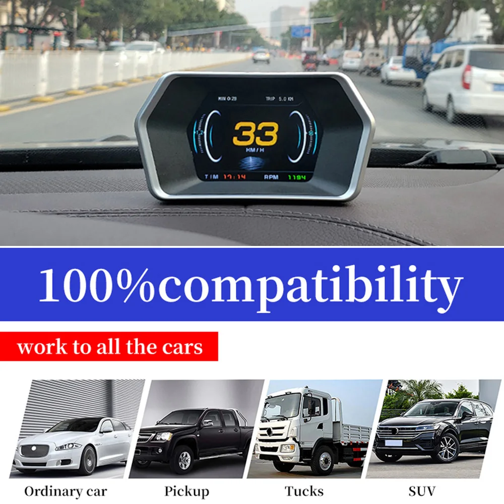 Автомобильный дисплей HUD Дисплей на лобовом стекле HD Спидометр автомобильный