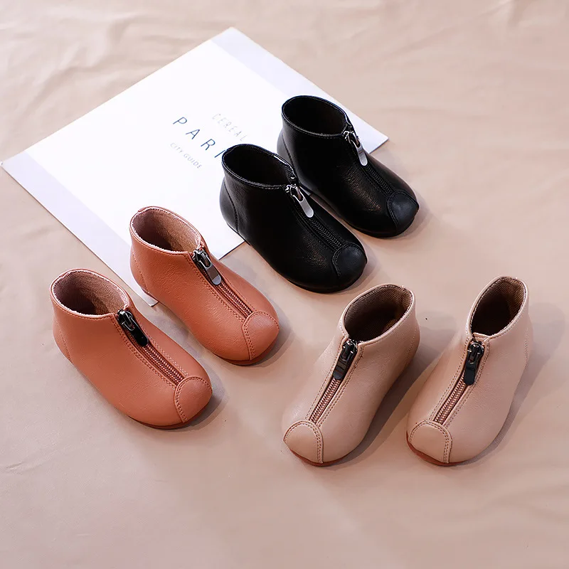 Сапоги 2019 новое платье для девочек на осень и зиму ботинки молнии спереди ребенок