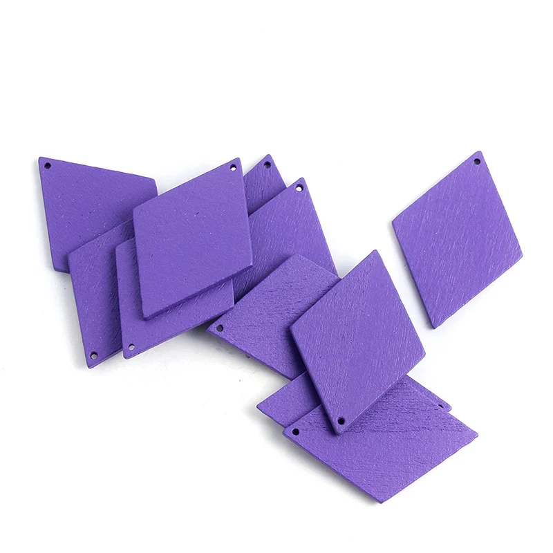 

Trendy Wooden Rhombus Charms Pendants For DIY Jewelry Making Big Statement Earrings Necklace Charms Accessories