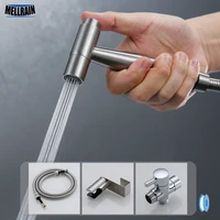 bathroom toilet bidet sprayer kit long time hold bidet faucet metal brushed toilet hook support east install