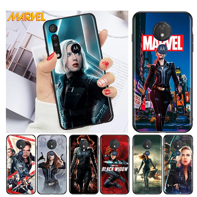 

Black Widow Marvel cool for Motorola G9 G8 G E7 E6 One Play Marco Hyper Fusion Stylus Power Edge Plus Black Phone Case