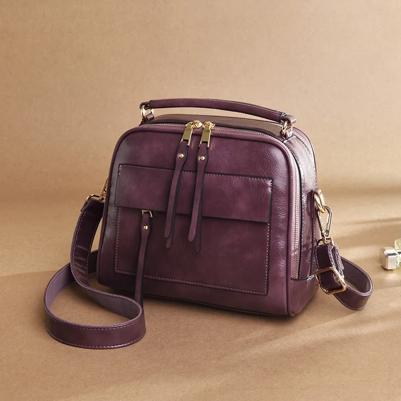 

2021 New Bag Handbag Men's Leather Cross Style Briefcase Business One Shoulder Crossbody Simple Business Bag BBQX237-BBQX238