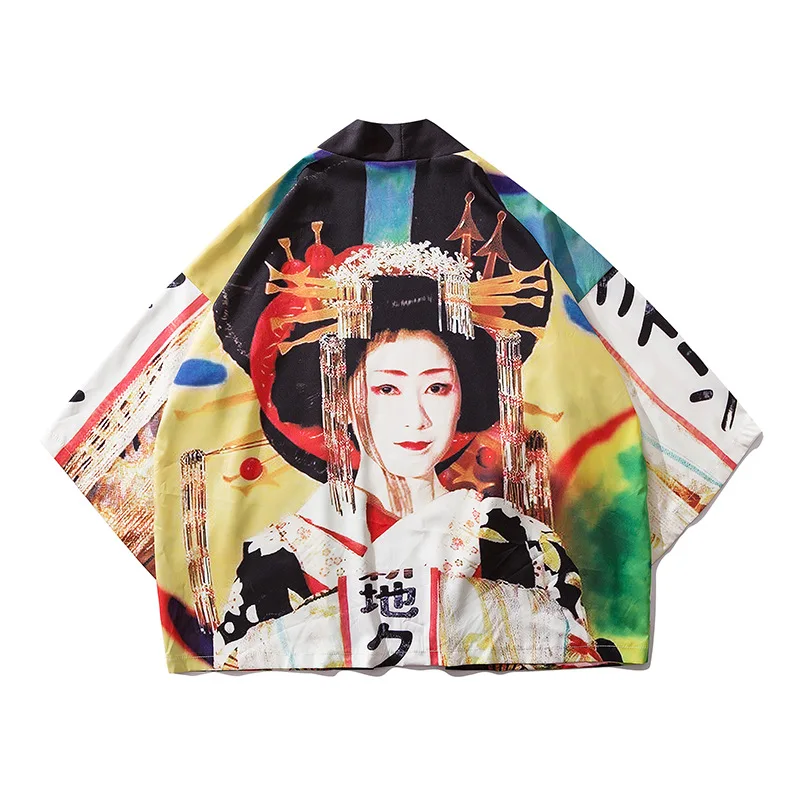 color 16 Кимоно халат Haori японский Азиатский китайский одежда для мужчин унисекс Дракон юката Ретро вечерние Большие размеры Tangsuit свободные Япония Мода - Цвет: color 16