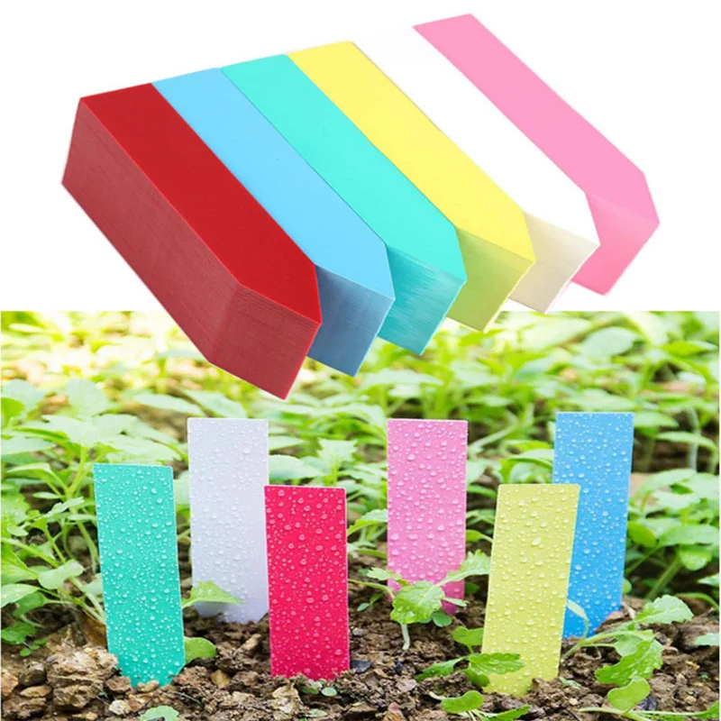 100pcs Garden Plant Labels PVC Tags Nursery Markers Flower Pots Seedling Tray Mark Tools Pot Waterproof 5x1cm | Дом и сад