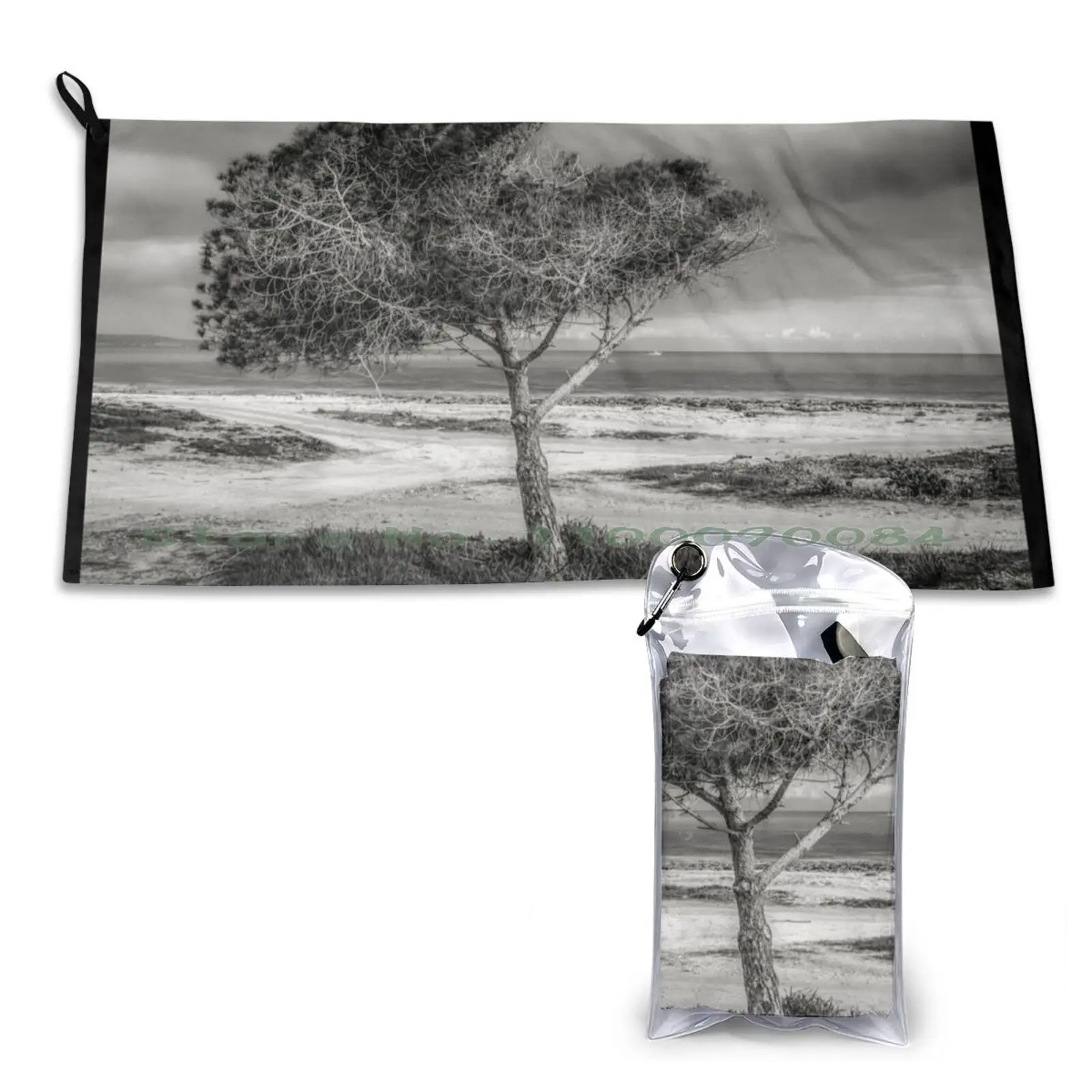 

Tree On Beach Quick Dry Towel Gym Sports Bath Portable Funny Cute Meme Trending Trendy Humor Cool Popular Vintage Kawaii Fun