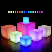 usb rechargeable led night lights outdoor waterproof remote 16 colors cube garden light wedding party bar ktv hotel table lamp