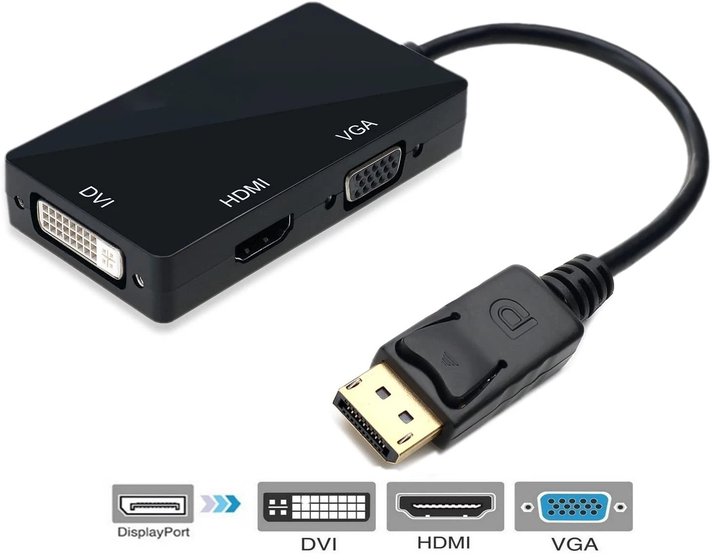 Многофункциональный кабель переходник Displayport Dp HDMI/DVI/VGA Папа мама 3 в 1|Кабели HDMI| |