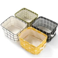waterproof cotton and linen durable storage basket desktop sundries storage basket light weight glove box 20x16x13cm