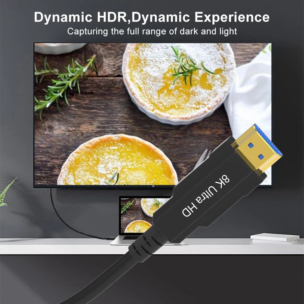 8 к углеродное волокно совместимому с HDMI 2 1 оптоволоконного кабеля 8K @ 60 Гц 4K 120
