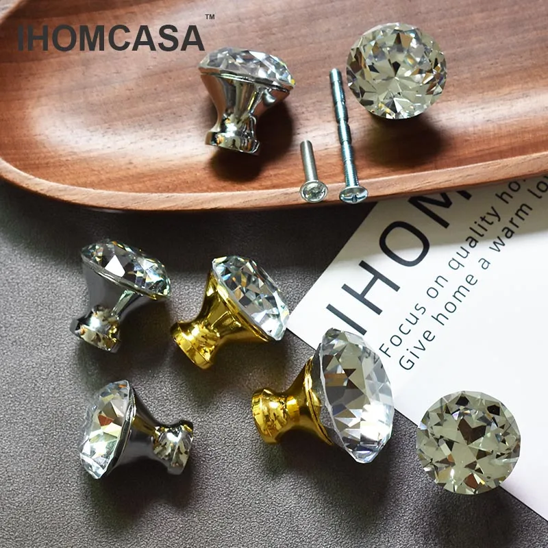 Ручки IHOMCASA из качественного хрустального стекла в современном стиле выдвижные