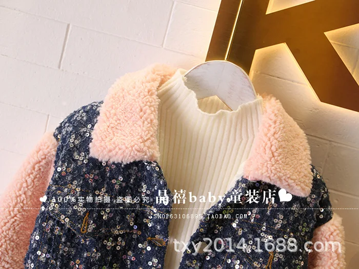 Одежда для детей Новинка 2019 года Сезон Зима Стильная джинсовая куртка с