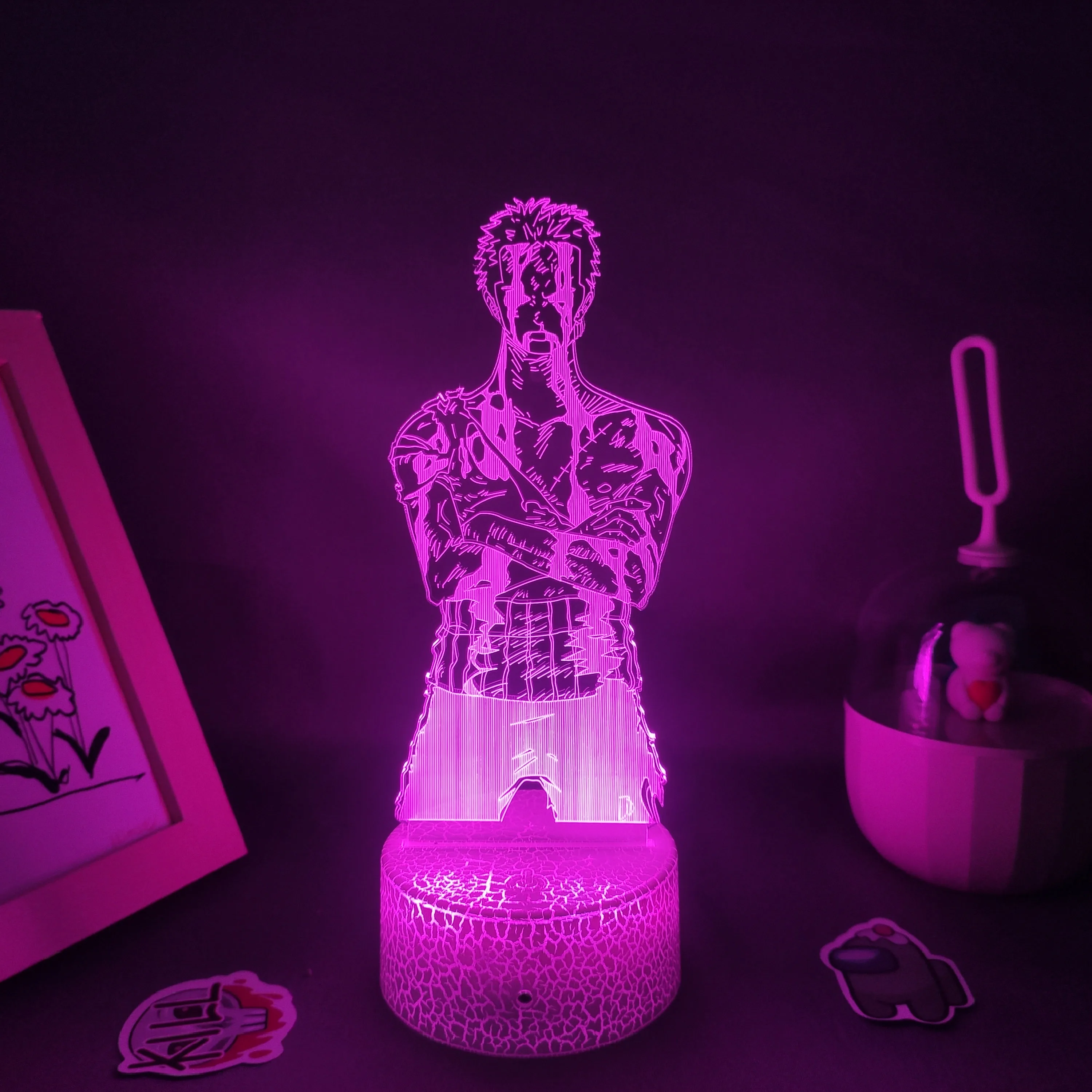 

Anime Figure Roronoa Zoro 3D LED RGB Colorful Night Light Birthday Gift For Friend Lava Lamp Bedroom Manga Table Desk Decoration