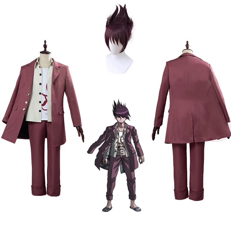 

Anime Danganronpa V3 Momota Kaito Cosplay Costume Momota Kaito COS Japanese Game School Uniform Suit Outfit Suit hat and wig