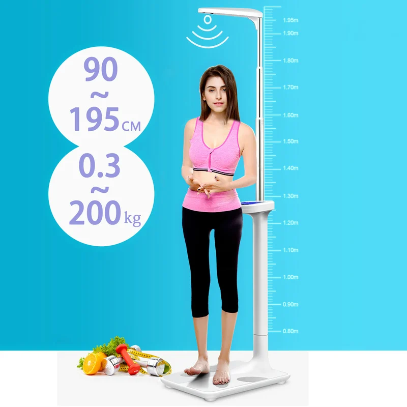 Складные ультразвуковые весы для багажа Stadiometer Многофункциональный Анализатор жировых отложений высота стержня