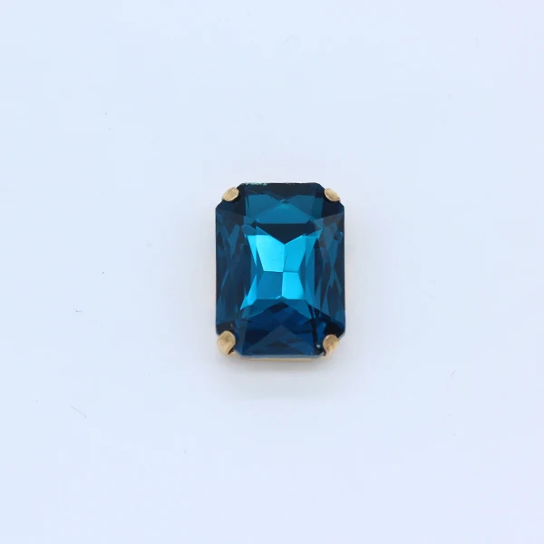 capri blue Все размеры, 24 цвета, плоские с оборота прямоугольные пришитые стеклянные стразы, камень, кристаллы, драгоценные камни, Стразы для шитья, Золотая пуговица для изготовления платья - Цвет: capri blue