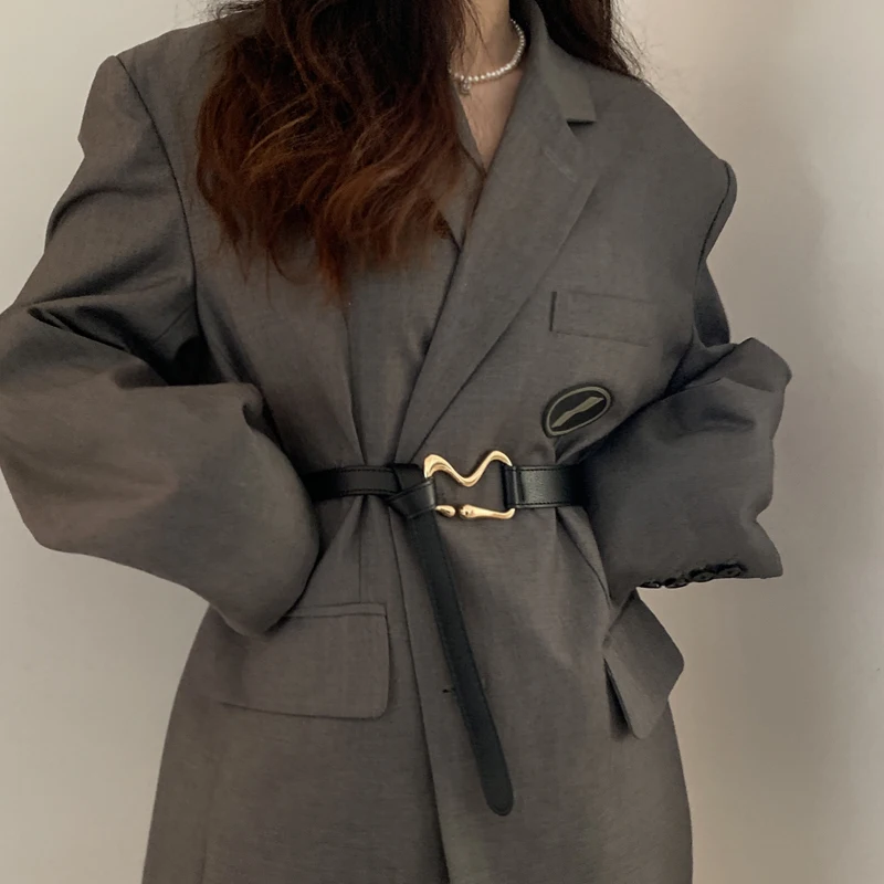 Костюм пояс для женщин Ins Стиль платье с декоративной отделкой широкая талия