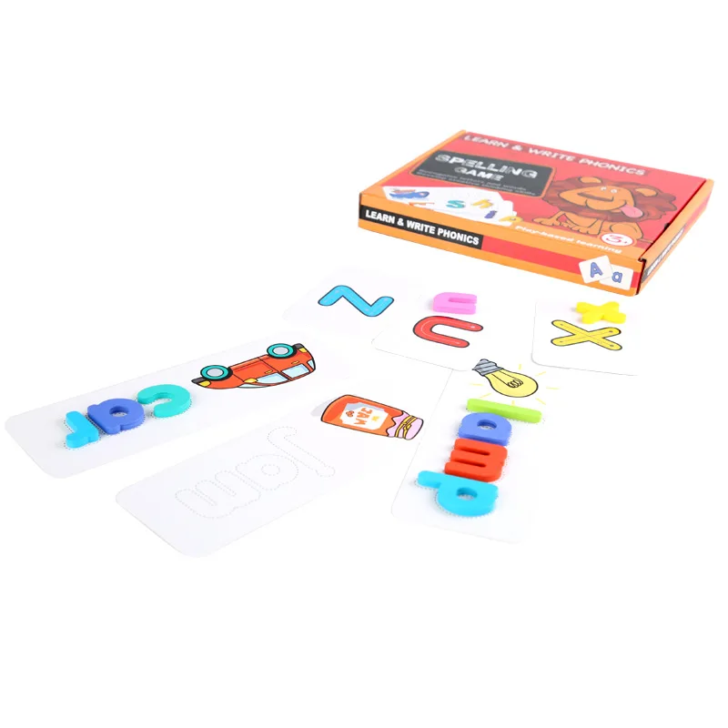 

Wooden Alphabet Letter Learning Cards Set Word Spelling Practice Game Toy English Letters Spelling Card Word Kids Toys Dropship