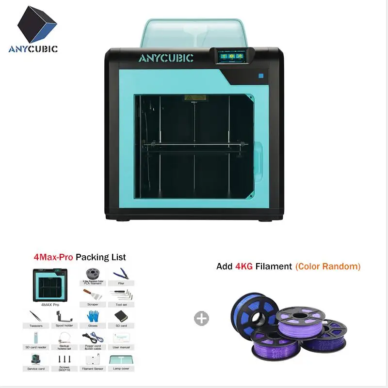 4Max- -Pro Add 4KG Anycubic 3d принтер Impresora 4Max-Pro Imprimante Высокая Точность lcd Настольный уровень UM2 большой размер печать 3d принтер Diy комплект - Цвет: 4Max- -Pro Add 4KG