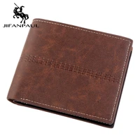 jifanpaul 2020 new mens wallet short wallet frosted leather retro mens short wallet multi card wallet wallet