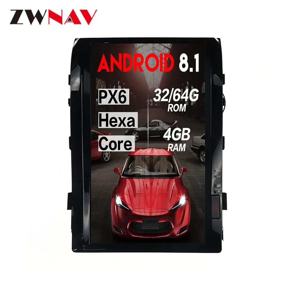 PX6 4+ 64 Тесла вертикальный Android 8,1 автомобильный dvd мультимедийный плеер блок для Toyota land cruiser lc200 2008- радио gps-навигатор стерео