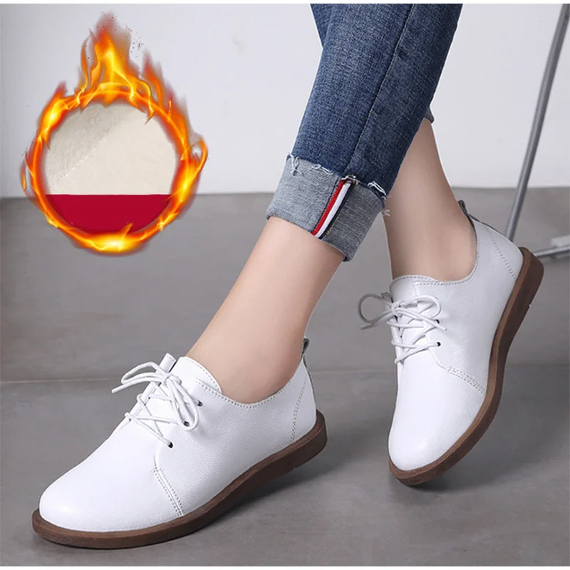 Осенние оксфорды женские туфли на плоской подошве 2021 искусственная кожа