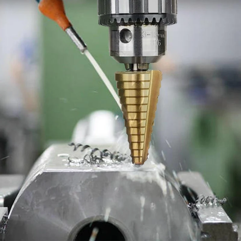 

Step Drill Bit 4-32 mm Metal Drills Spade Bit Staggered Step HSS Titanium Coated Wood Hole Cutter Cone Drilling Tool Accessories