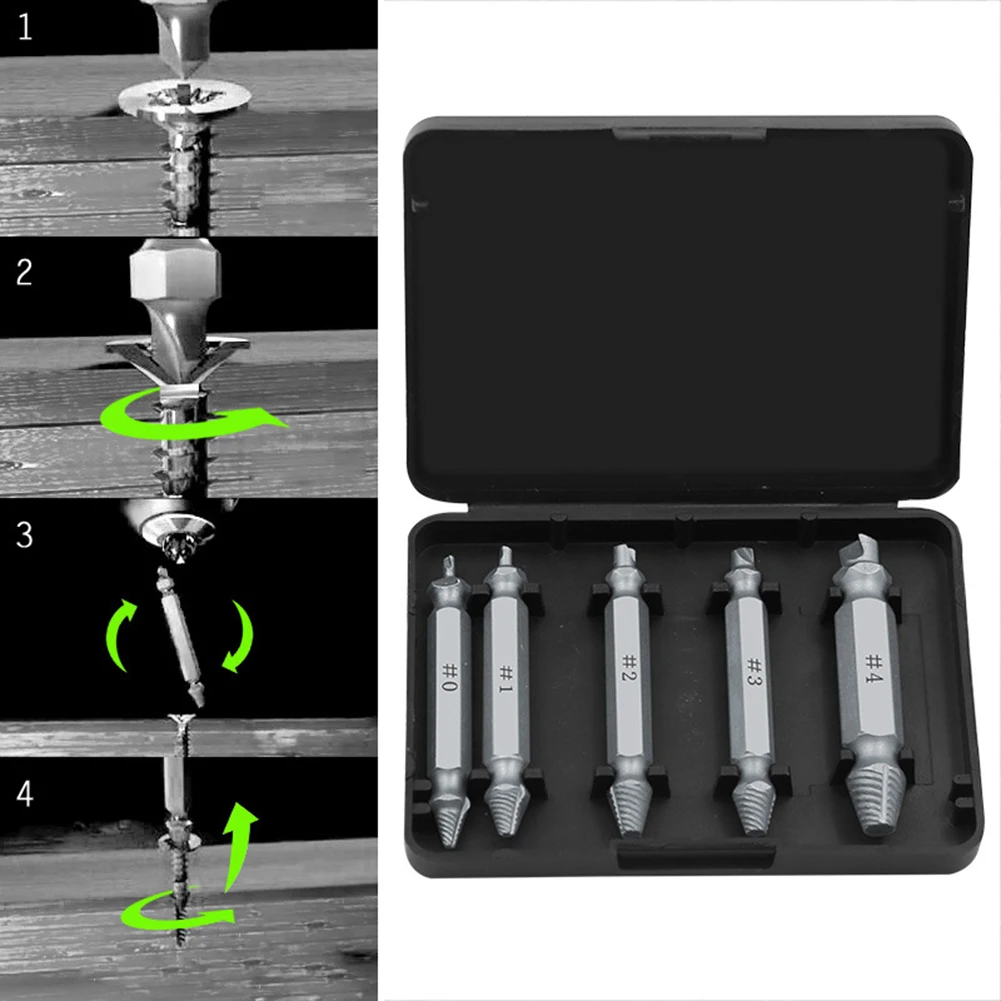 4/5/6 pcs Drill Bit Set Broken Head Screw Removal Tool Bolt Extractor Breaker Double Side Remover Stripping | Инструменты