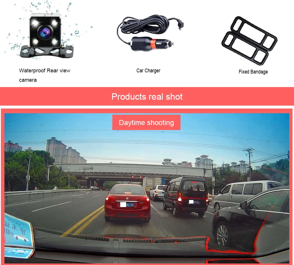 VIPI Dash Cam, зеркало, Автомобильный видеорегистратор, зеркало, двойная камера, двойная камера, s зеркало, Dashcam, Full HD Dash камера, автомобильная видеокамера, Автомобильные видеорегистраторы