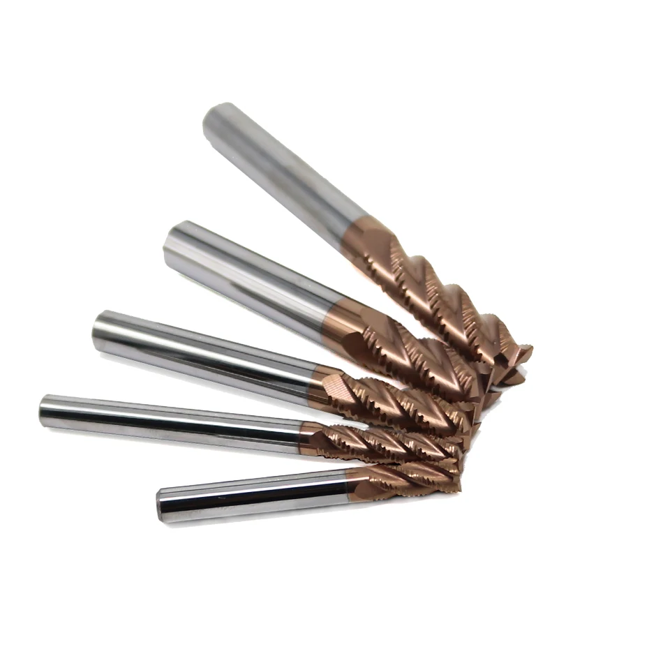 

VACK HRC55 Carbide Roughing End Mills 4Flutes Milling Cutter Alloy Coating Tungsten Steel Cutting Tool CNC Maching Endmills