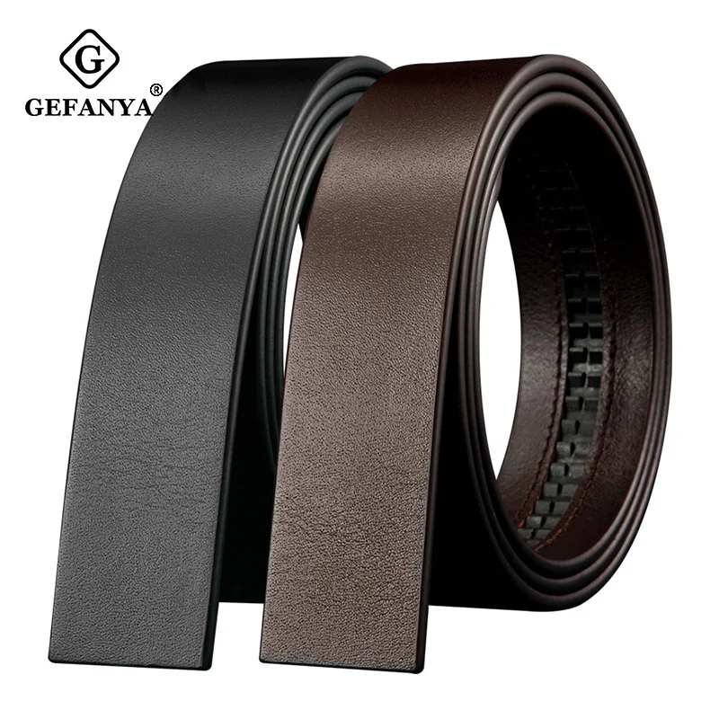 Ремень GEFANYA мужской из натуральной кожи дизайнерский пояс с автоматической