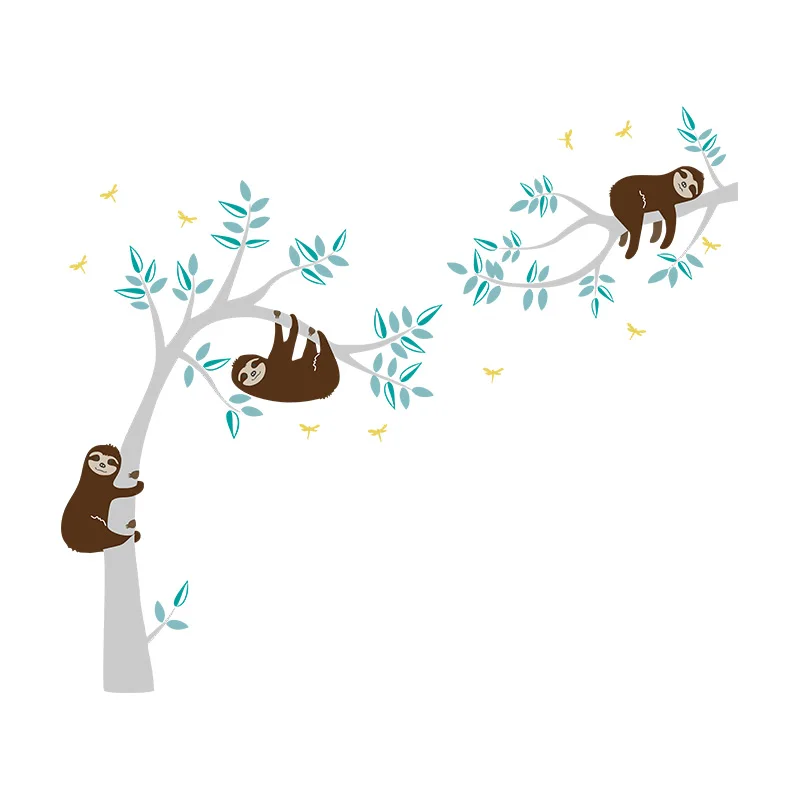 Индивидуальные 3 Koalas на дереве Виниловые настенные украшения для детской декора Съемная Настенная картина DIY наклейки для детей детские комнаты украшение для комнаты - Цвет: C