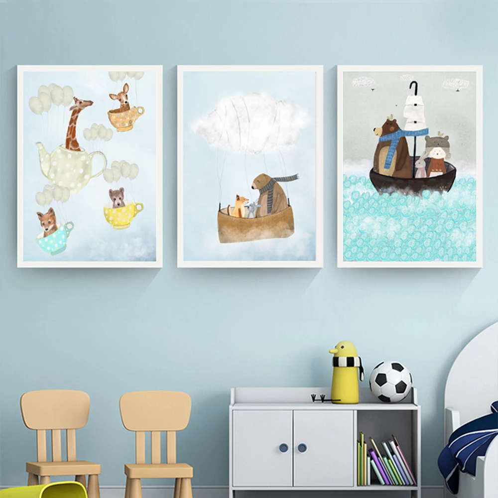 

Cute Painting Of Animals Canvas Art Painting Picture Wall Paomtomg For Kids Room Decor Lienzos Cuadros Decorativos