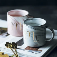 mrmrs marble ceramic mug travel coffee mug milk tea cups creative mr and mrs mugs pink gold inlay breakfast home decoration