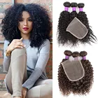 3 пряди с кружевной застежкой средняя часть 200 гкомпл. Jerry кудрявые 12-22 дюйма черные коричневые Реми человеческие волосы ткать Bobbi коллекция