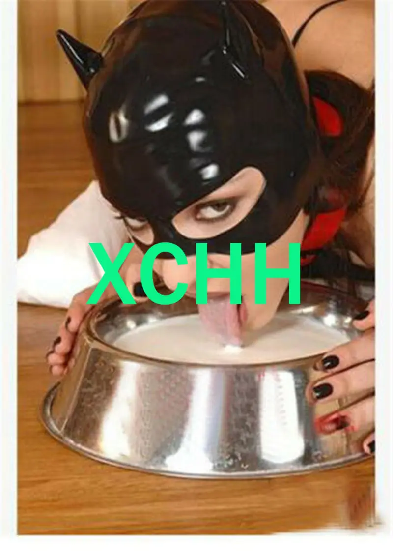 

Маска из натурального латекса, капюшон, костюмы для косплея, фетиш, маска для косплея для женщин, Клубная одежда на молнии сзади, аниме, костю...