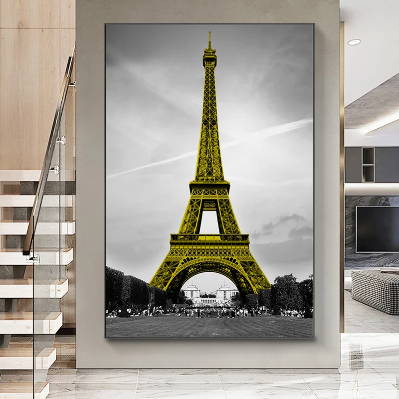 

Modern Canvas Painting Eiffel Tower in Paris Landscape Poster and Prints Wall Art Picture for Living Room Home Decor Cuadros