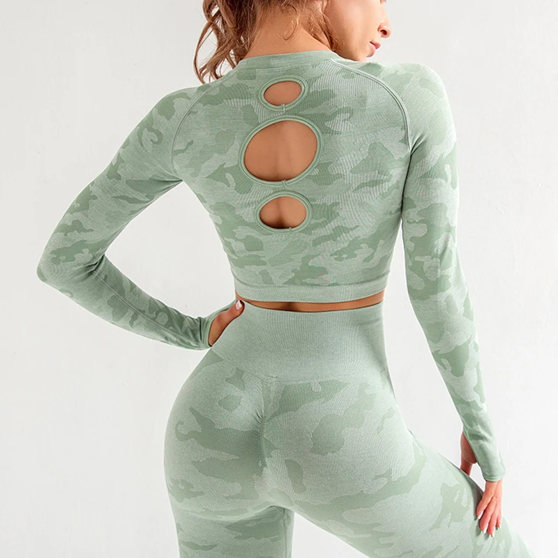 Новинка комплект из 2 предметов бесшовная спортивная одежда для йоги комплекты