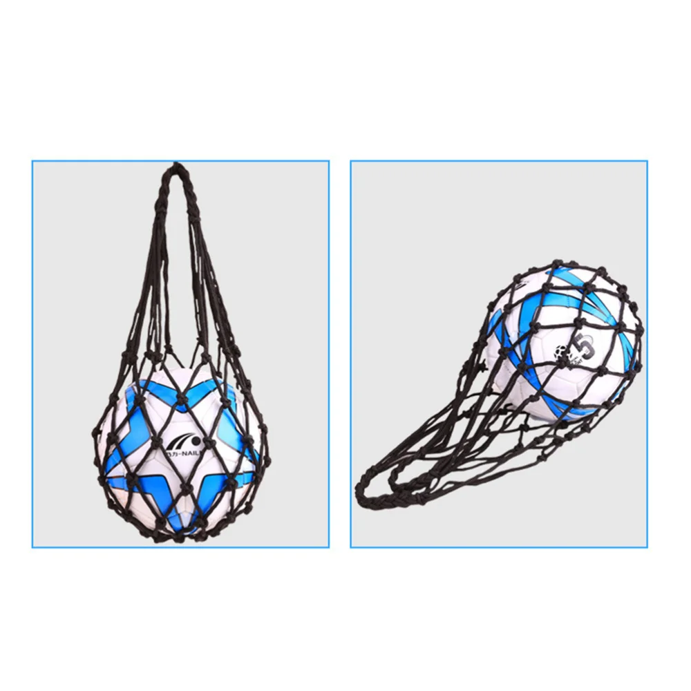 

2 Pcs Bag Volleyball Basketball Football Soccer Storage Net Bag Carry Mesh for Single (Black and Yellow)