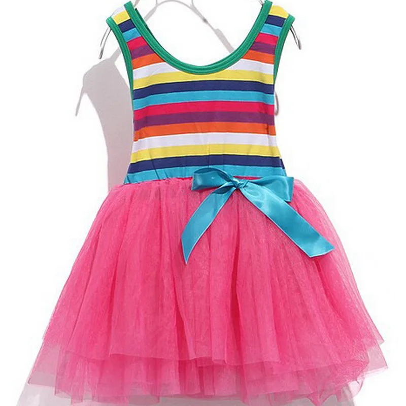 Платье-пачка без рукавов для маленьких девочек кружевное платье-жилет малышей