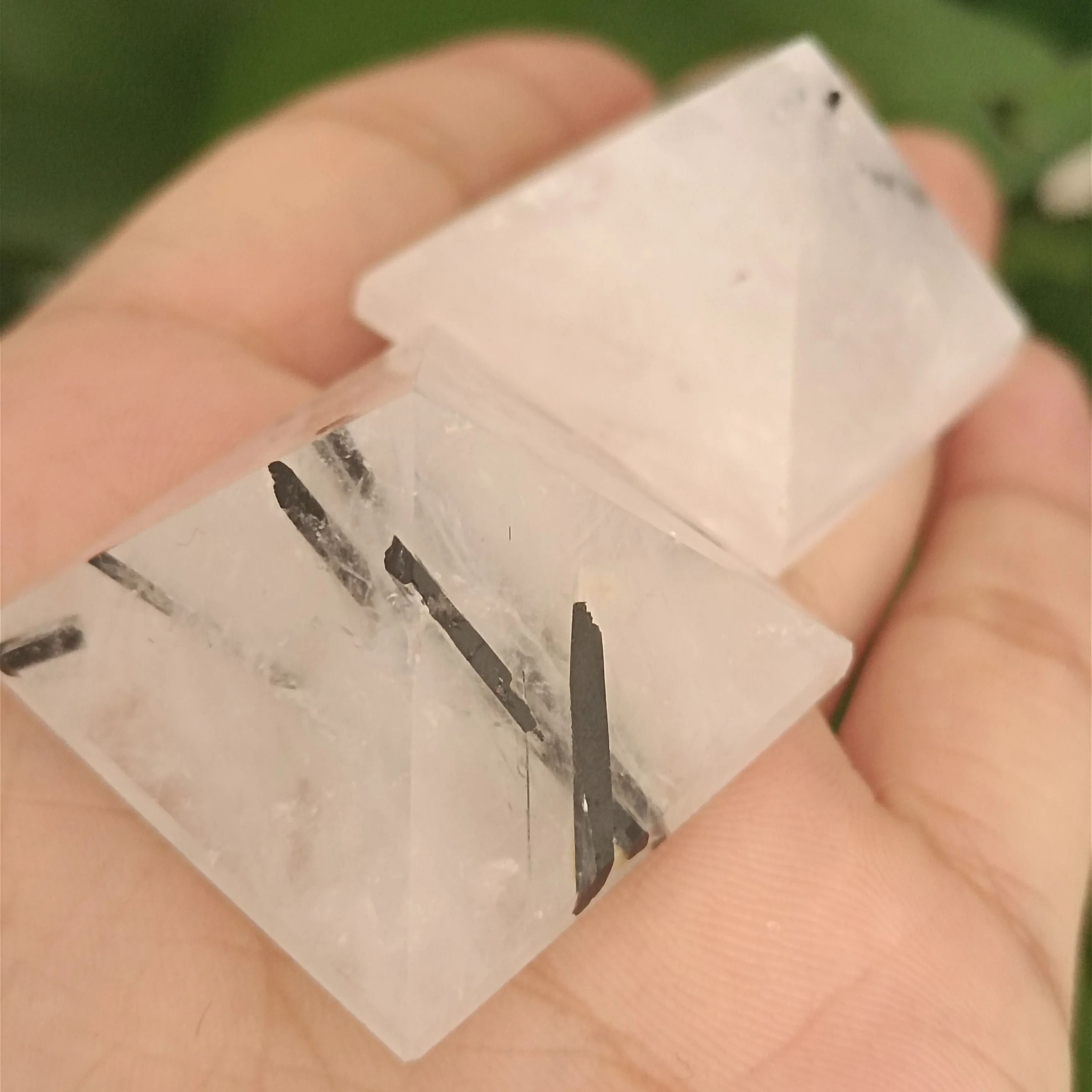 

Натуральный кристалл 3 см, черный турмалин, Кварцевая точка