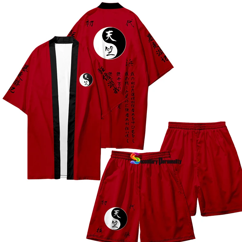 

Anime Tokyo Revengers Tenjiku Cosplay Costume Cardigan Shorts Haori Izana Kurokawa Red Kimono Kakucho Hitto Cloak Tetta Kisaki