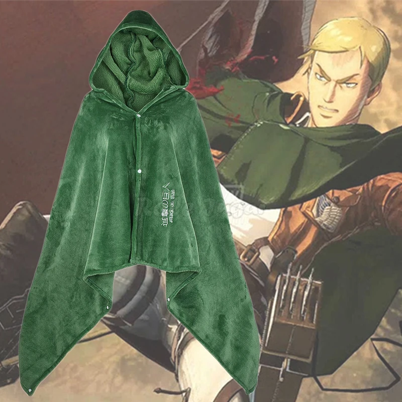 

Аниме атака на Титанов Shingeki No Kyojin съемка фланелевые толстовки накидка Косплей костюмы C50M169