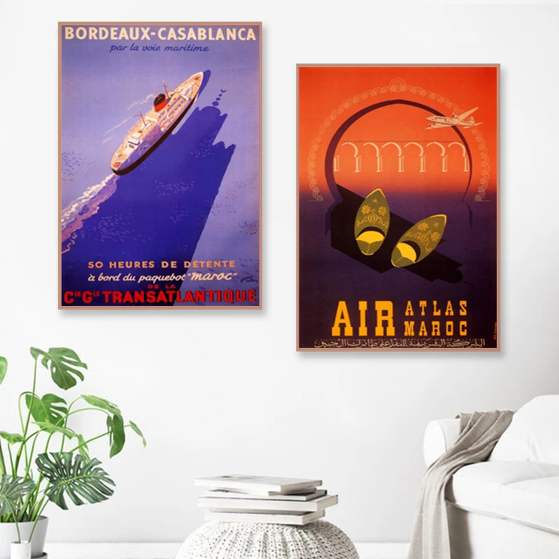 Ретро Африка путешествия плакаты Марокко Паке классический холст картины