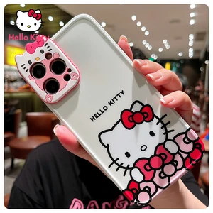 Hello Kitty Lens Cartoon Silicone Phone Case for iPhone13 13Pro 13Promax 12 12Pro Max 11 Pro X XS MAX XR 7 8 Plus Phone Case