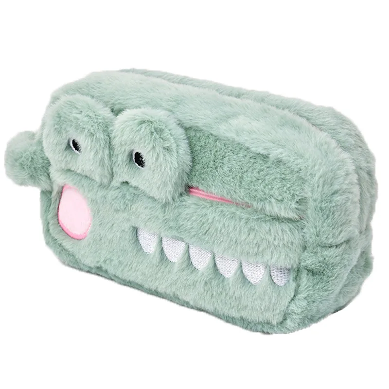 Портативный плюшевый чехол для карандашей милый пенал с животными школьная